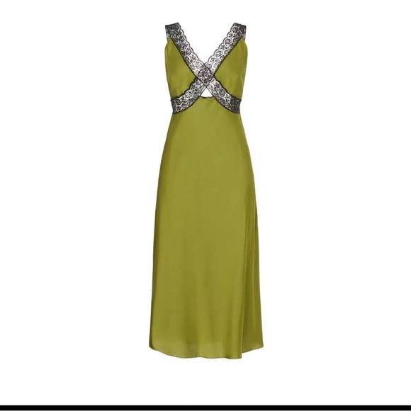 Samantha Sipos-Nasrin Green Sleeveless Midi Slip Dress. Size Small - Picture 1 of 12